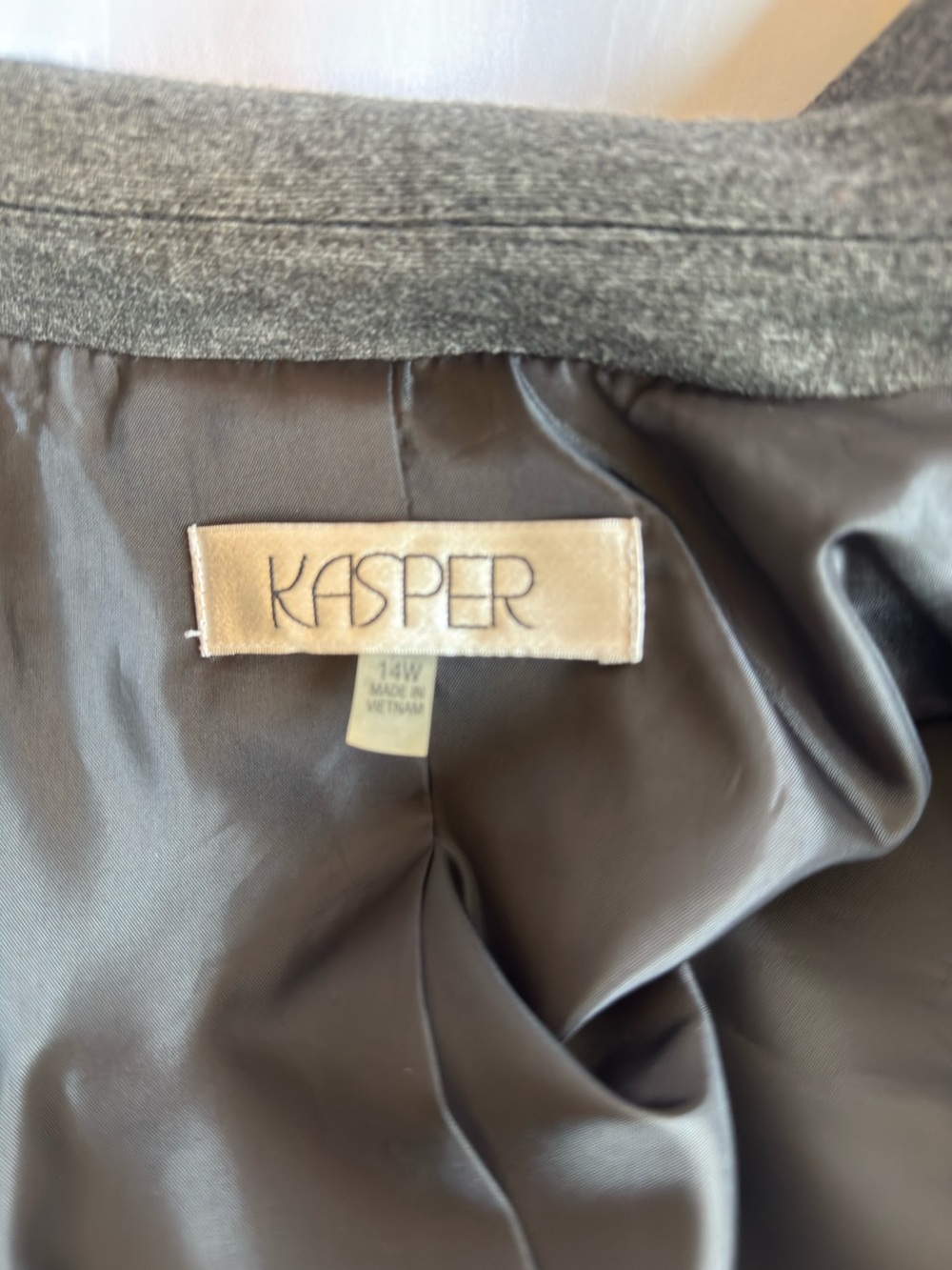 Kasper Women's Dark Gray Single-Button Blazer 14W - Picture 3 of 4